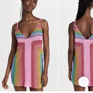 Rose Carmine Crochet Mini dress